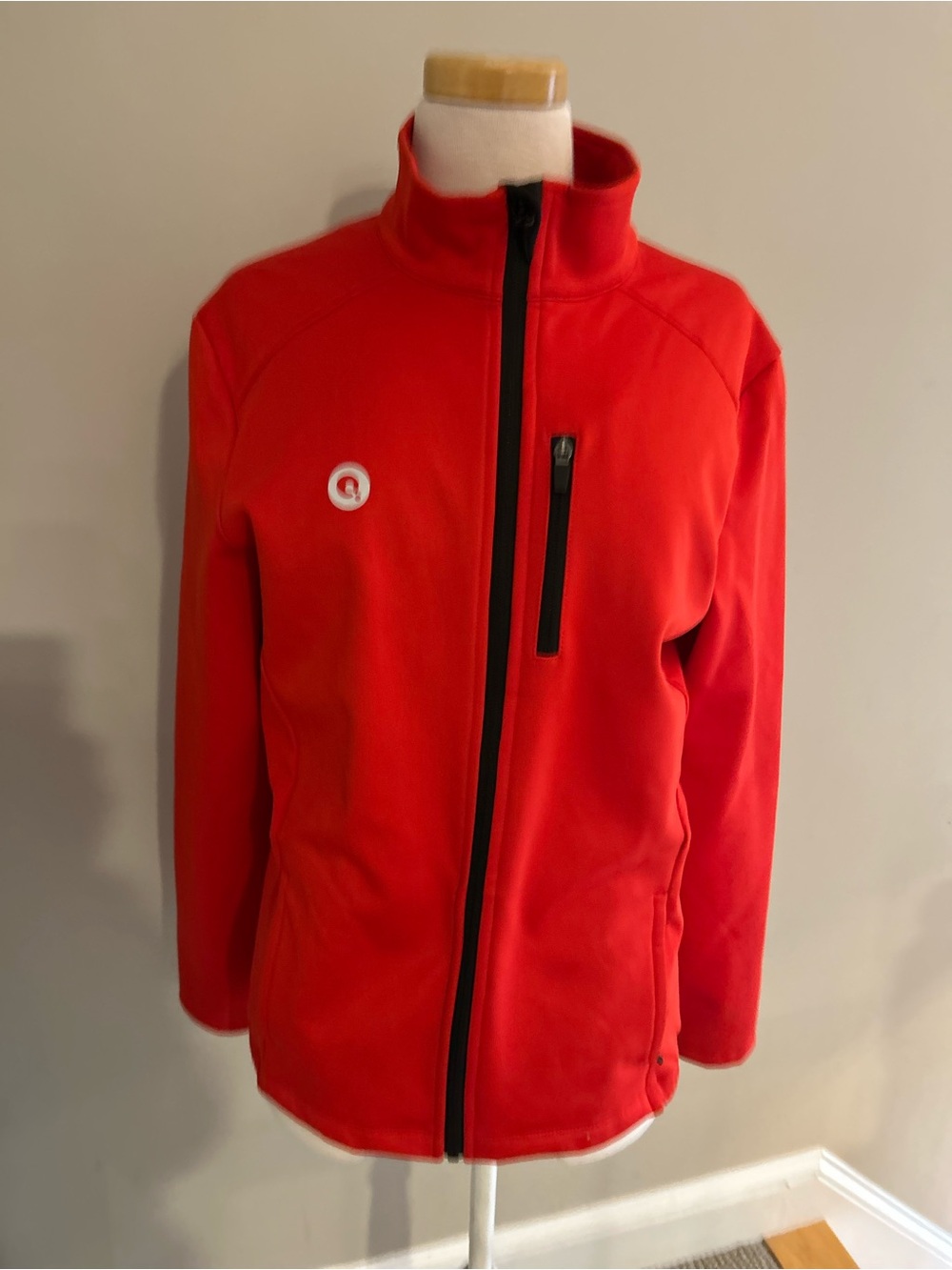 Red/orange Full-Zip Softshell Jacket with Chest Pocket